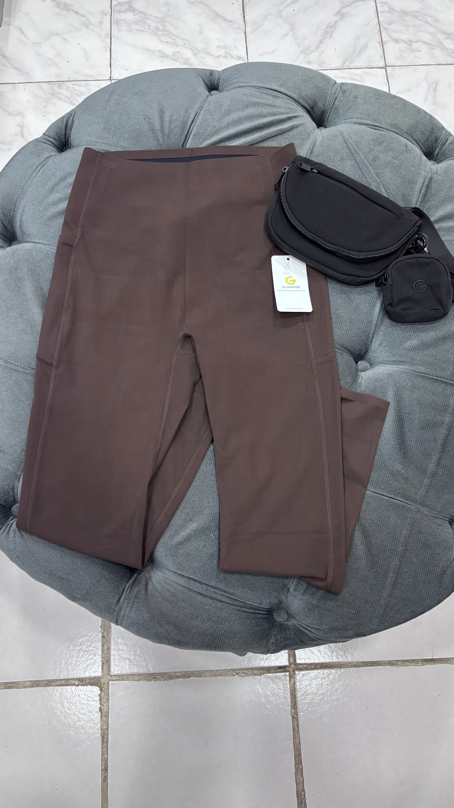 Legging contrae abdomen deportivo GLOWMODE marrón