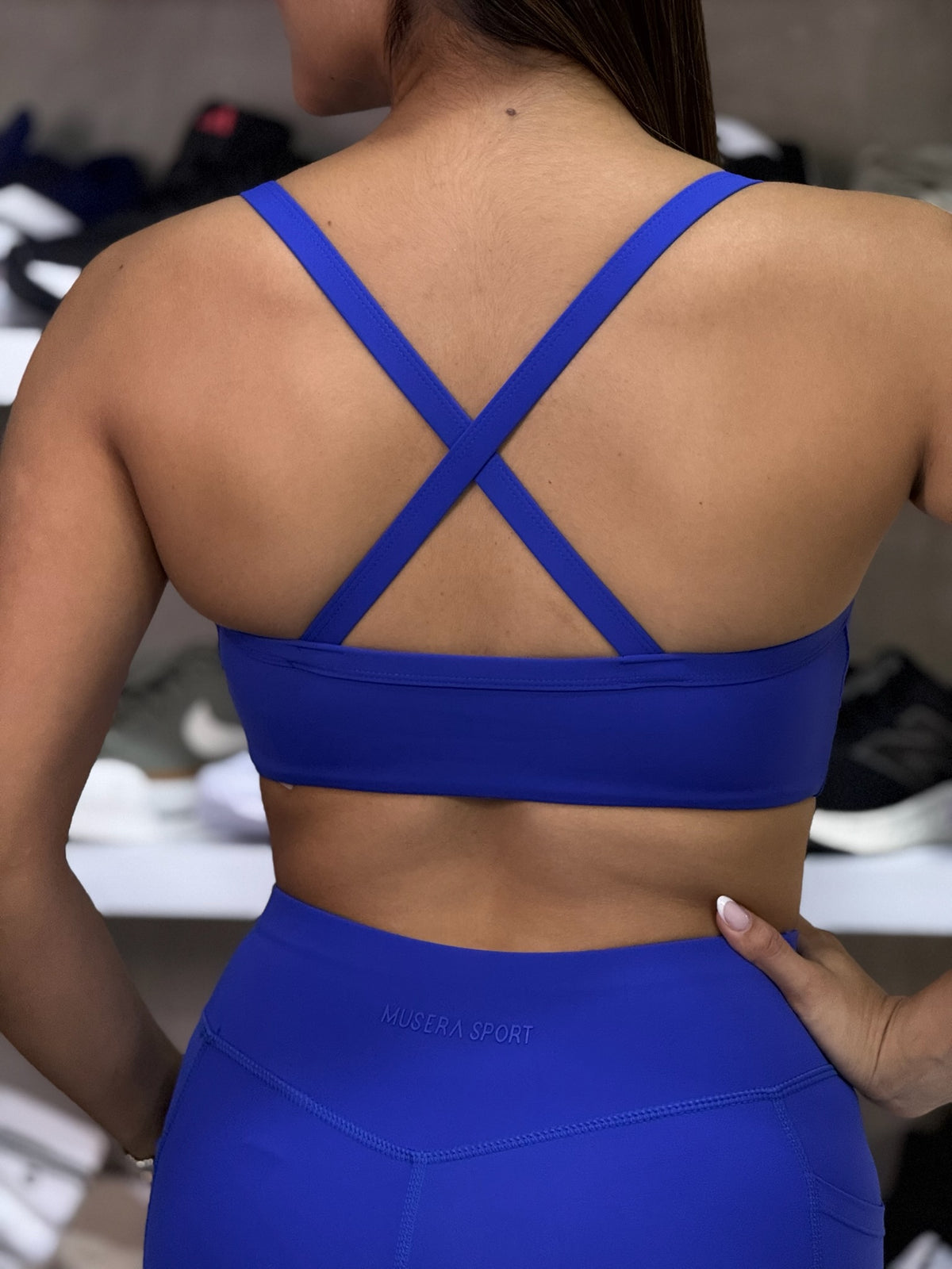 Set de top y legging MUSERA azul eléctrico