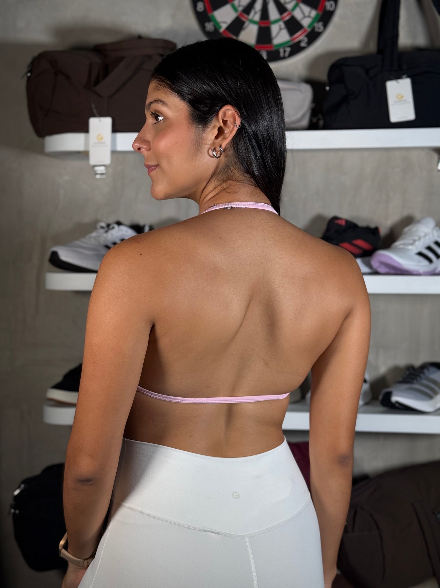 Top cuello V de tirantes y espalda descubierta MUSERA rosa pastel
