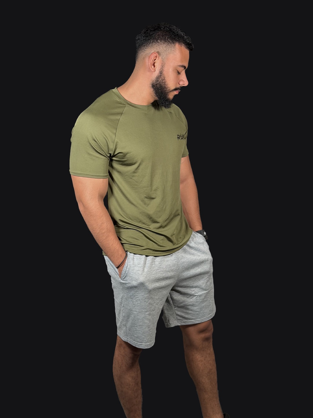 Short con cordón gris y detalles plateados deportivo sólido Gris