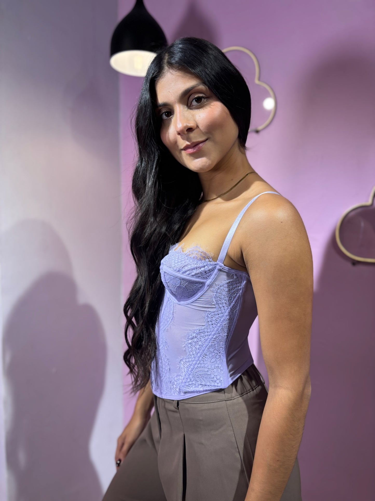 Corset encaje lila