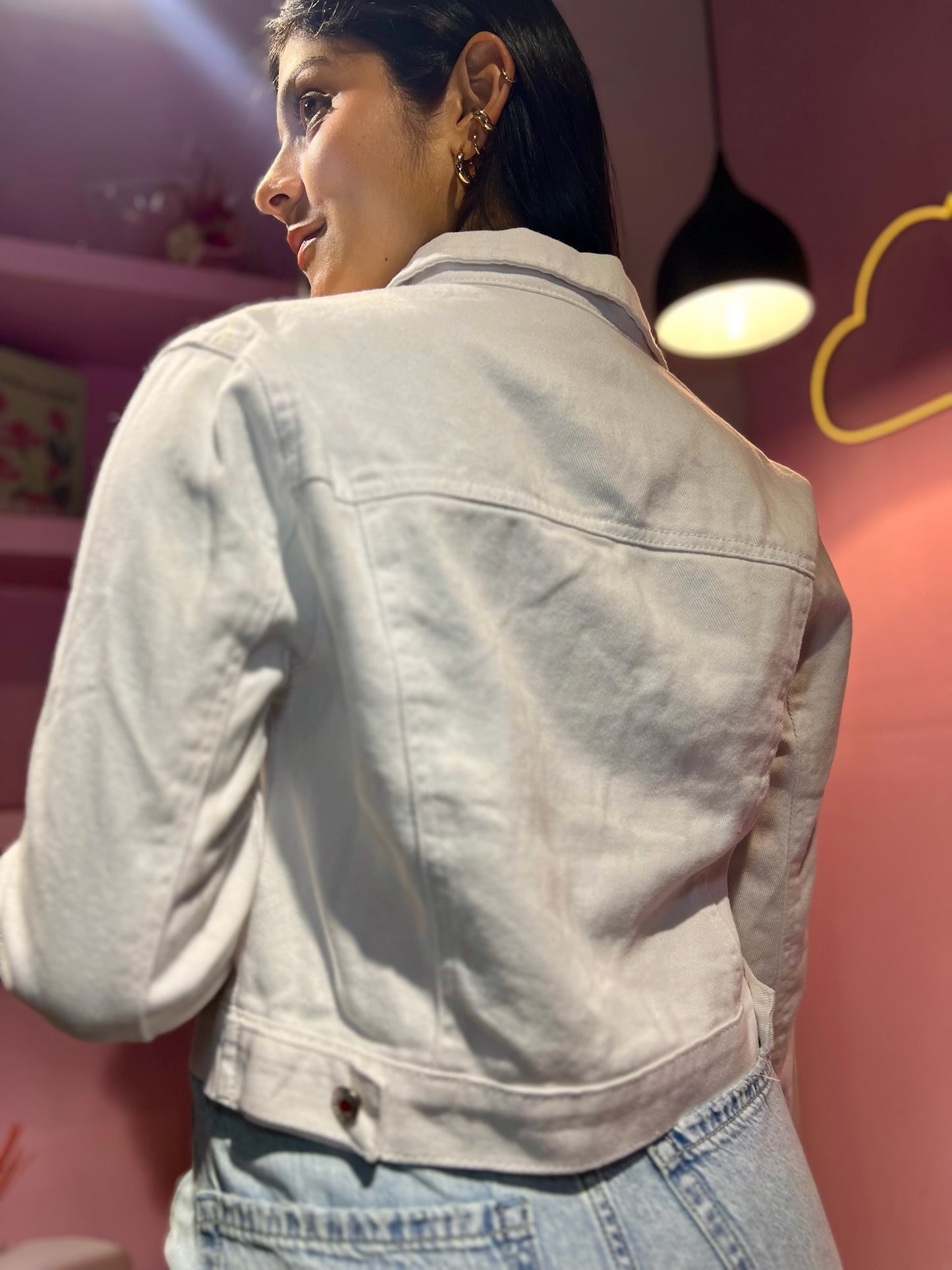 Chaqueta blanca de jean