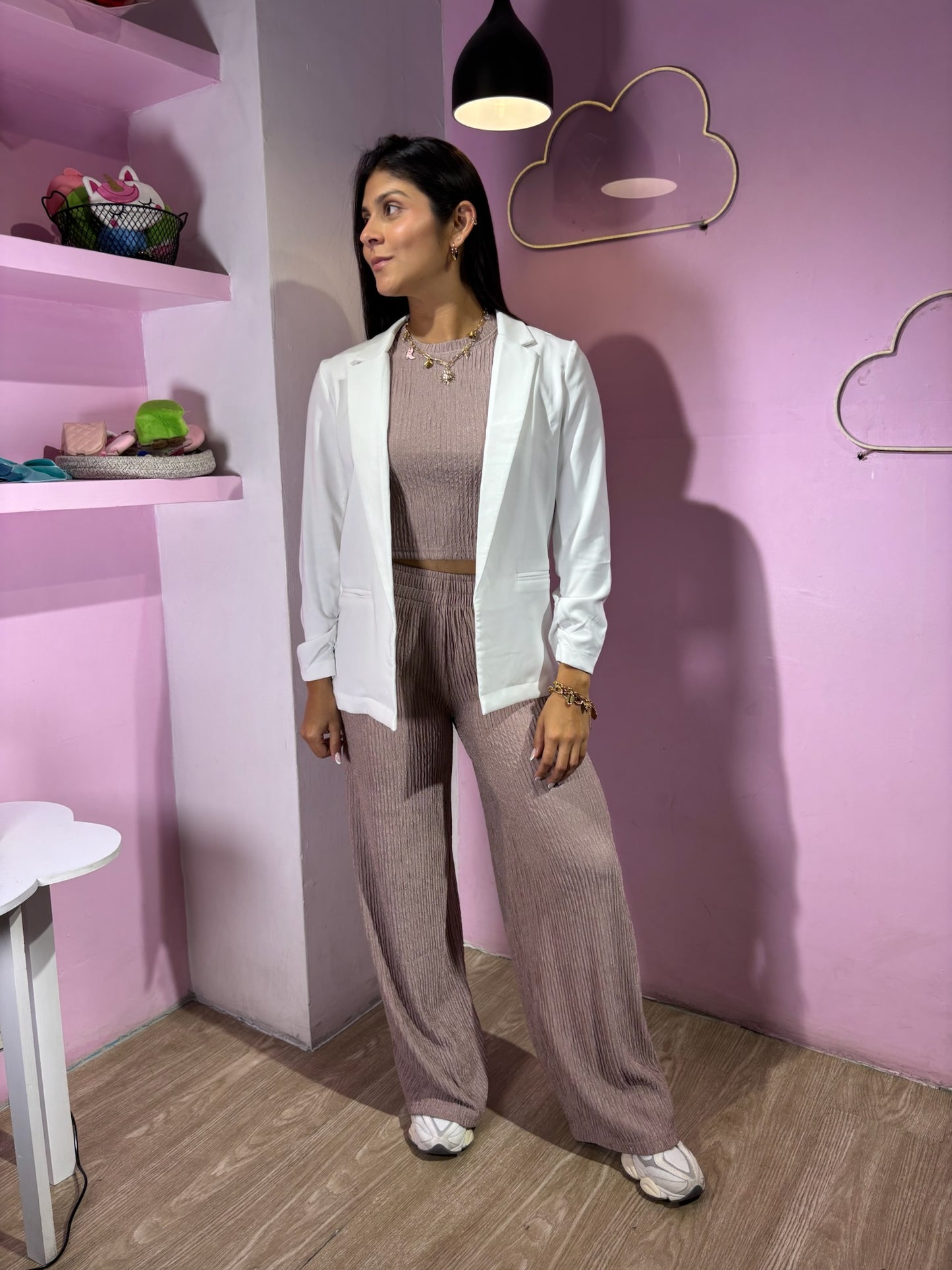 Blazer manga larga blanco LA