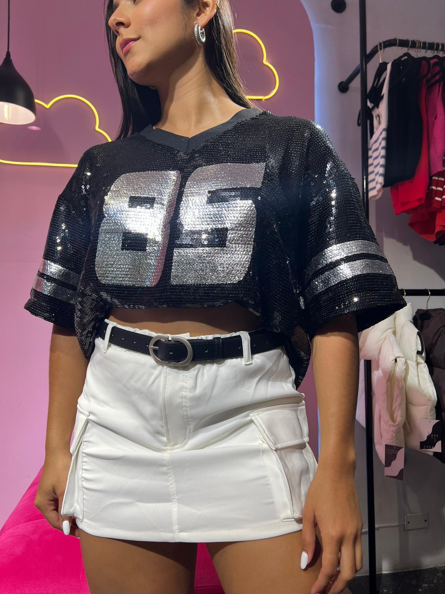Falda cargo blanca