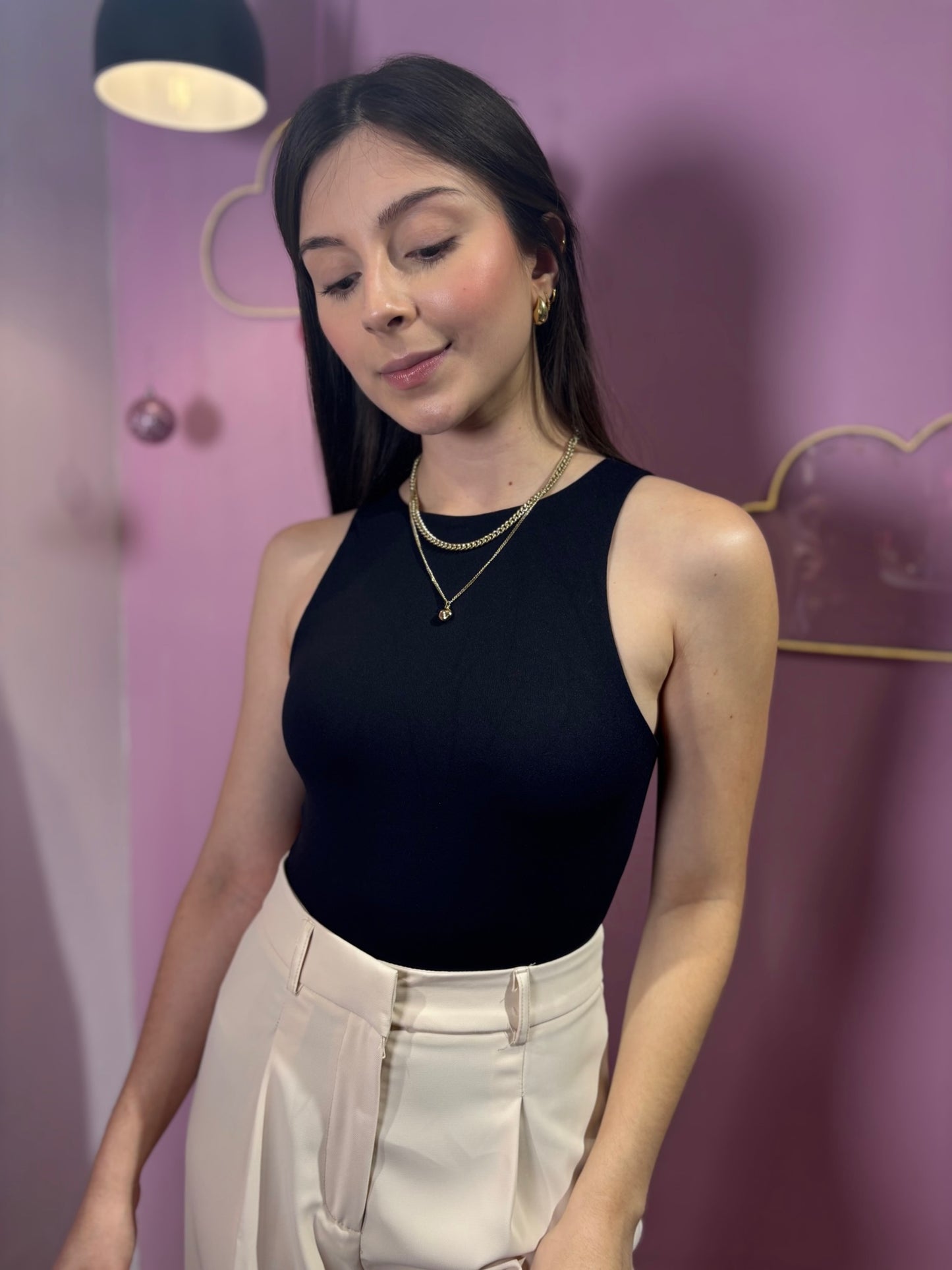 Body DYNAMIC halter negro talla U