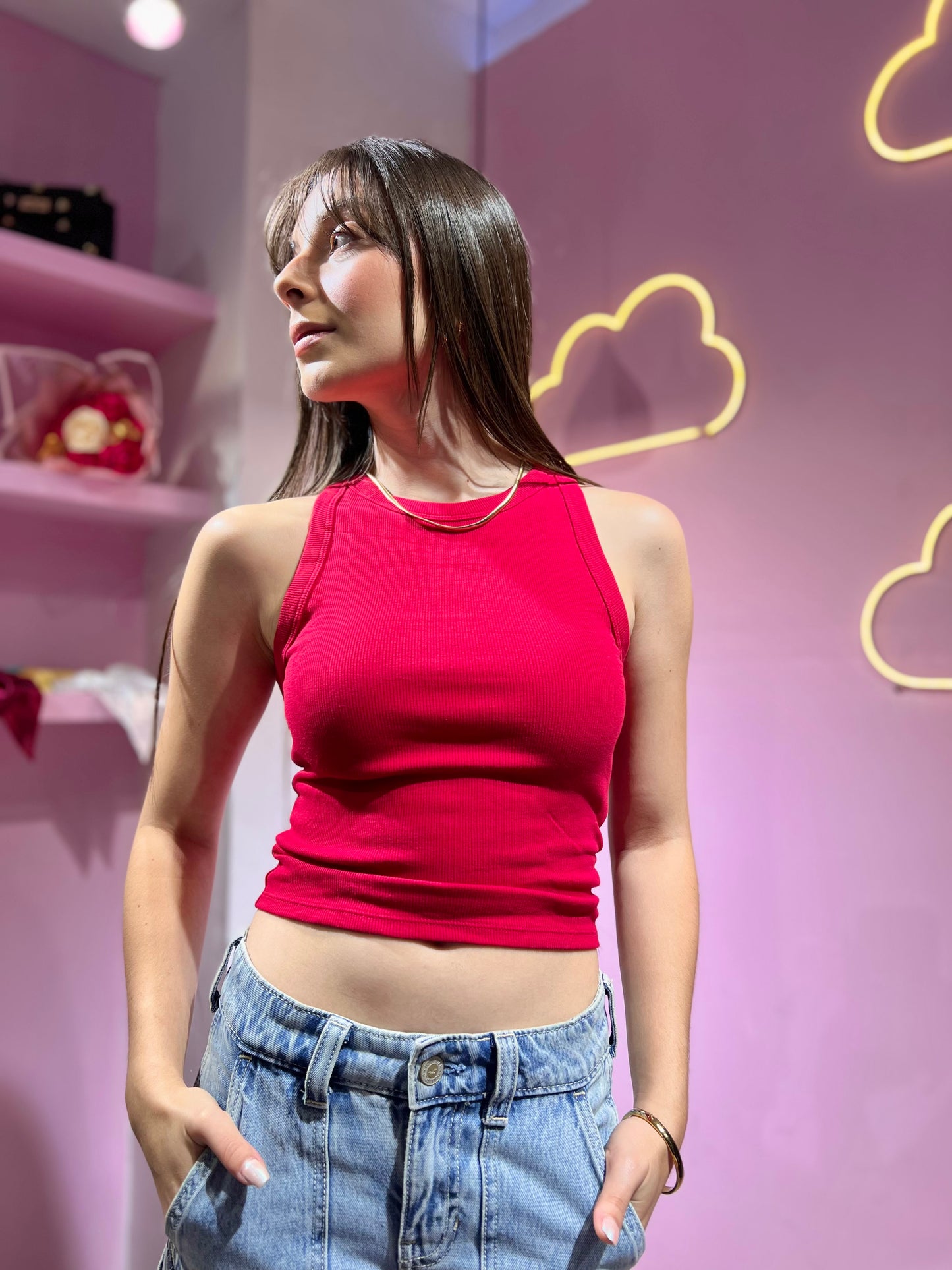 Top halter rojo hollister