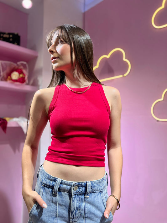 Top halter rojo hollister