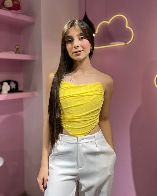 Corset de malla amarillo PARTHEA