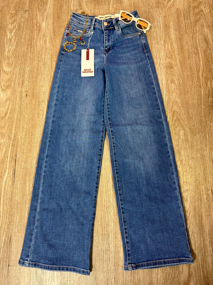 Jean most wanted wide leg tono medio