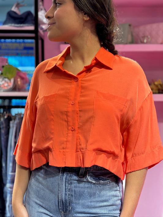 Camisa clásica oversized naranja