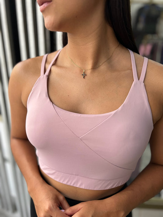 Top deportivo tirantes en la espalda rosa vieja