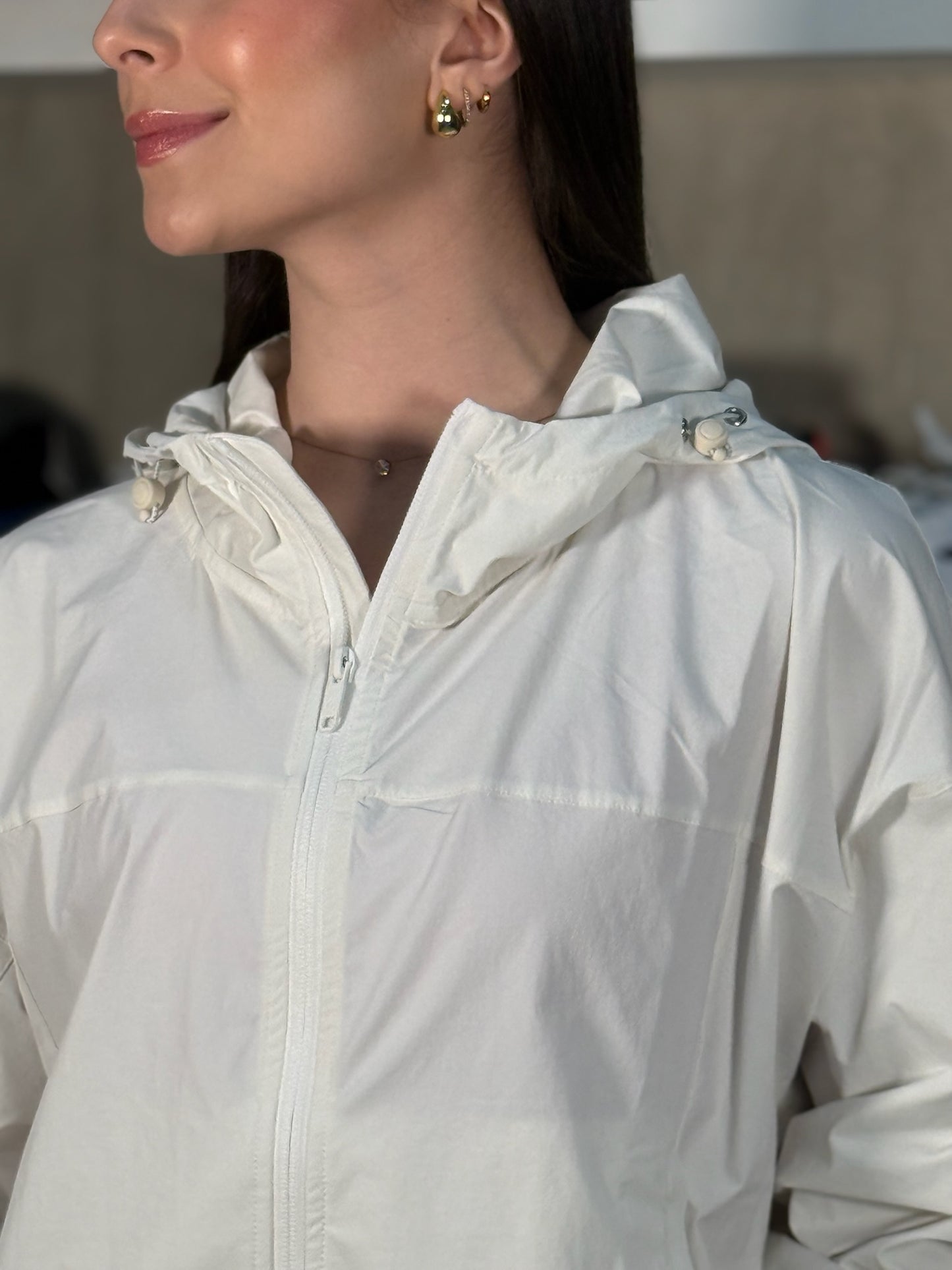Chaqueta impermeable deportiva GLOWMODE blanca