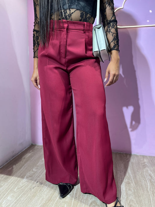 Pantalón de vestir palazzo vinotinto