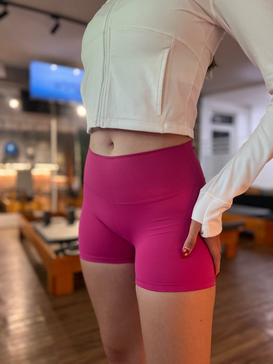 Short deportivo de pretina rosado