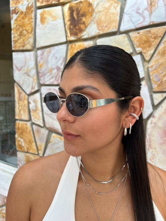 Lentes de sol plateado con negro (inspo celine)