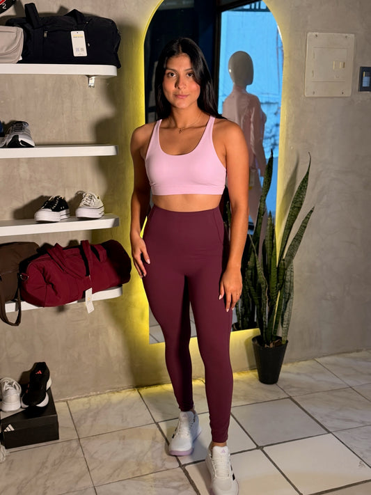 Legging contrae abdomen deportivo GLOWMODE morado oscuro