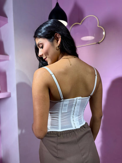 Corset de encaje blanco