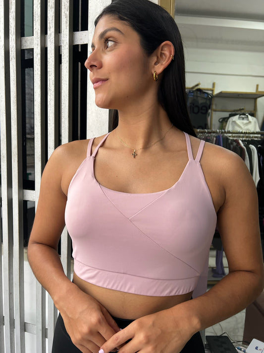 Top deportivo tirantes en la espalda rosa vieja