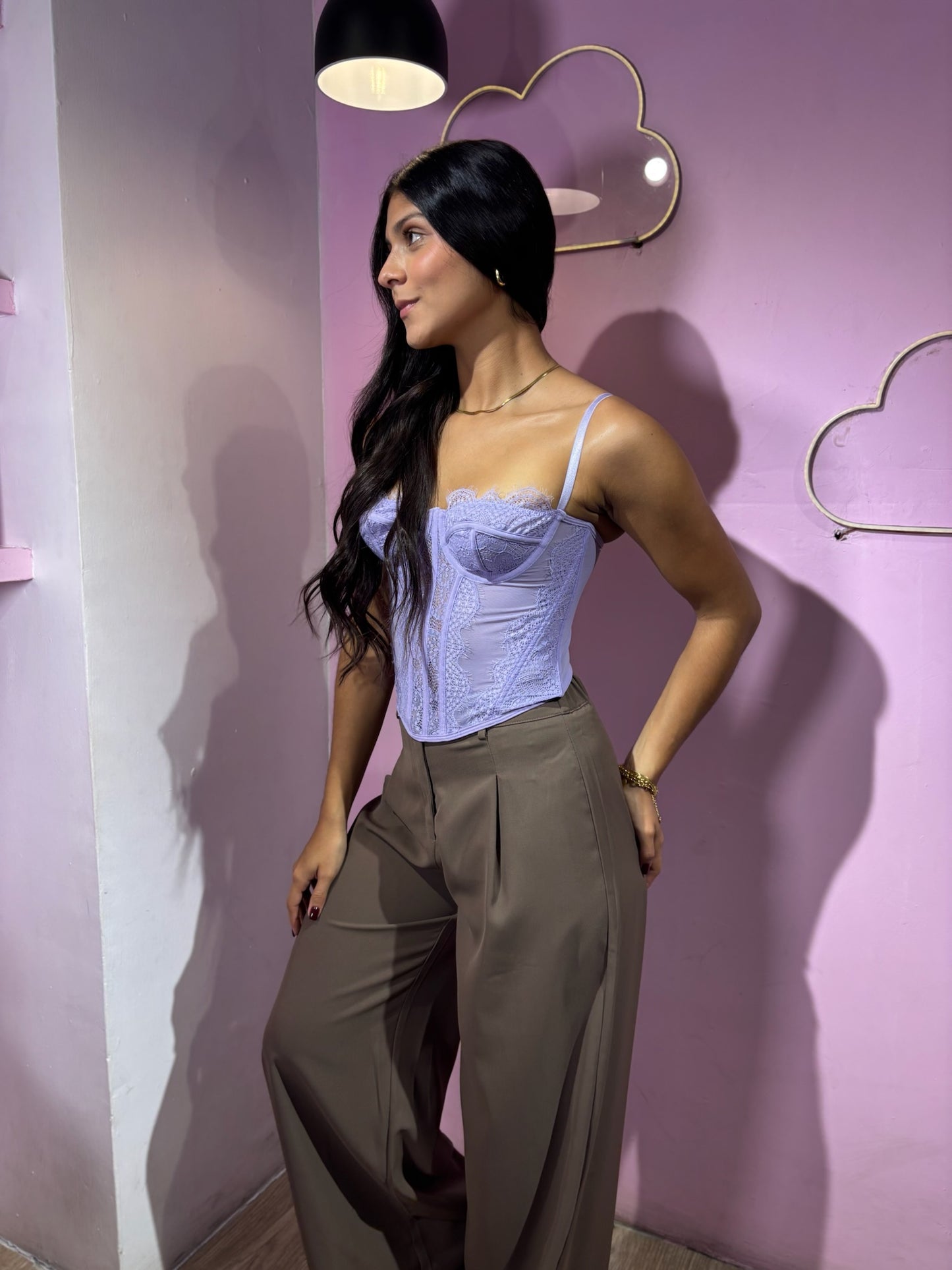 Corset encaje lila