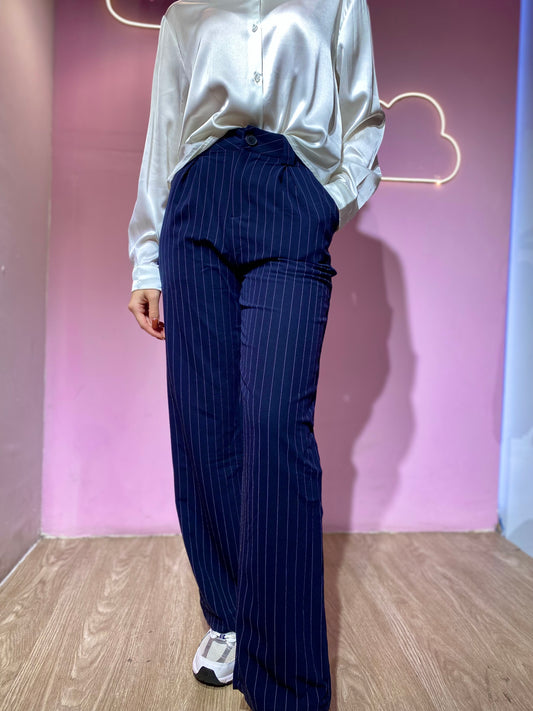 Pantalón de vestir palazzo de rayas