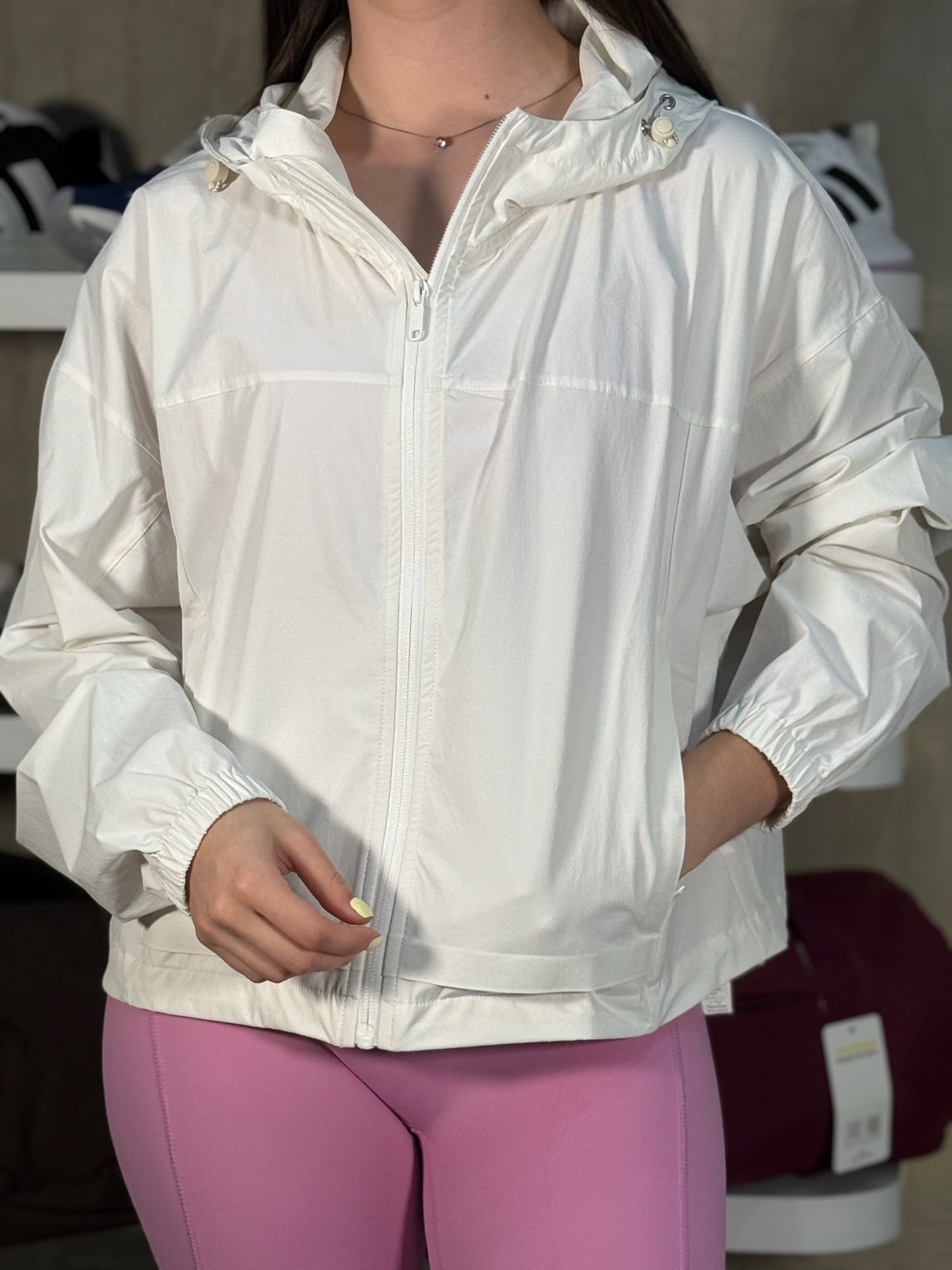 Chaqueta impermeable deportiva GLOWMODE blanca