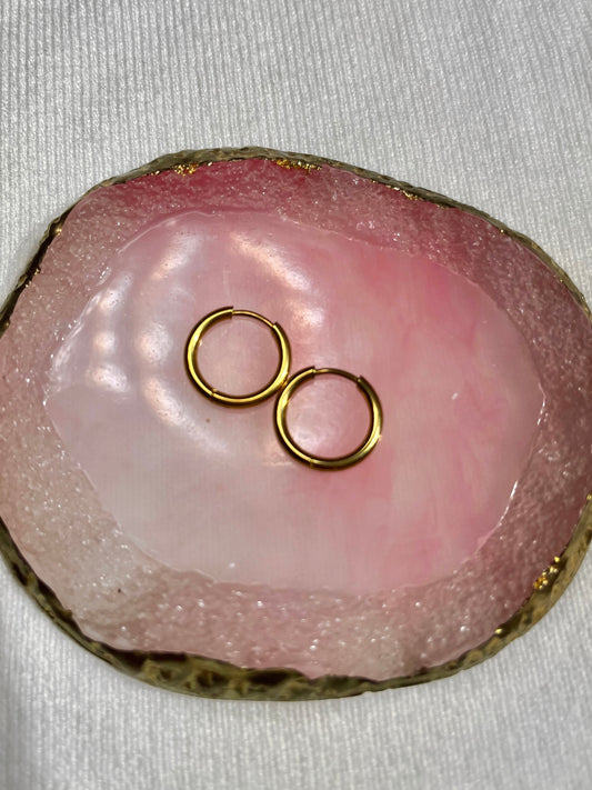 Argollas finas lisas doradas M