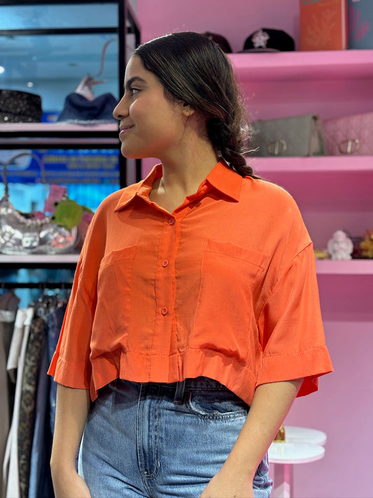 Camisa clásica oversized naranja