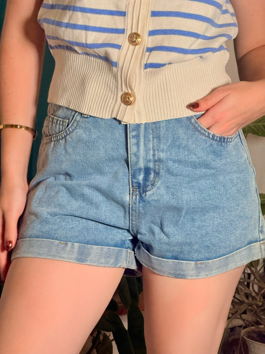 Short de denim claro