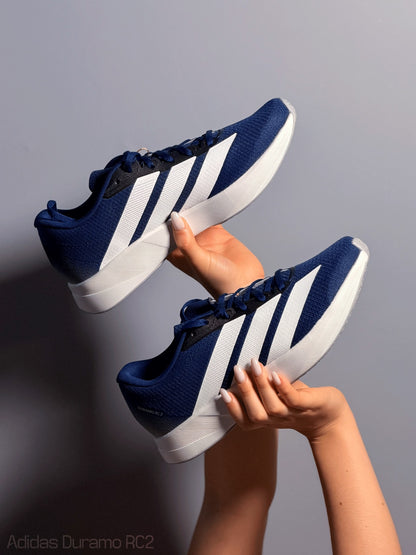 Zapatos DURAMO RC2W de caballero deportivos ADIDAS azules con lineas blancas