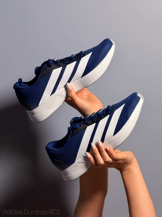 Zapatos DURAMO RC2W de caballero deportivos ADIDAS azules con lineas blancas