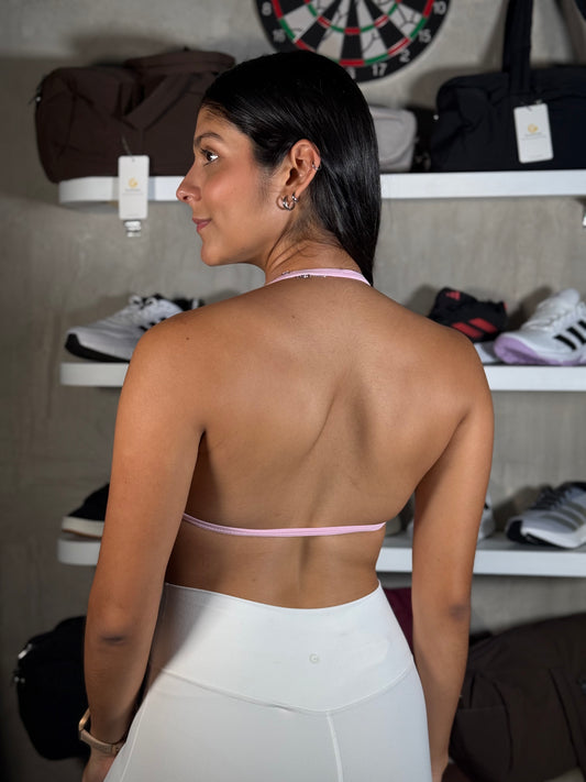Top cuello V de tirantes y espalda descubierta MUSERA rosa pastel