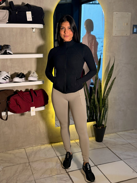 Legging deportivo GLOWMODE beige grisáceo