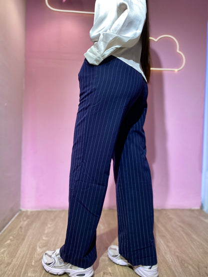 Pantalón de vestir palazzo de rayas