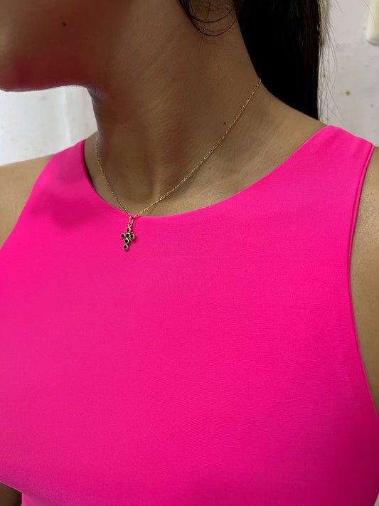 Top halter básico fucsia