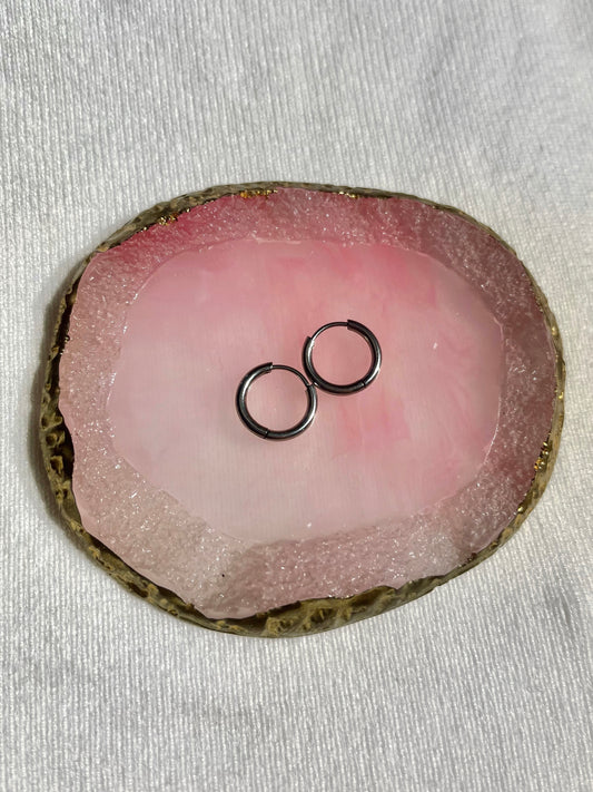 Argollas finas lisas plateadas S