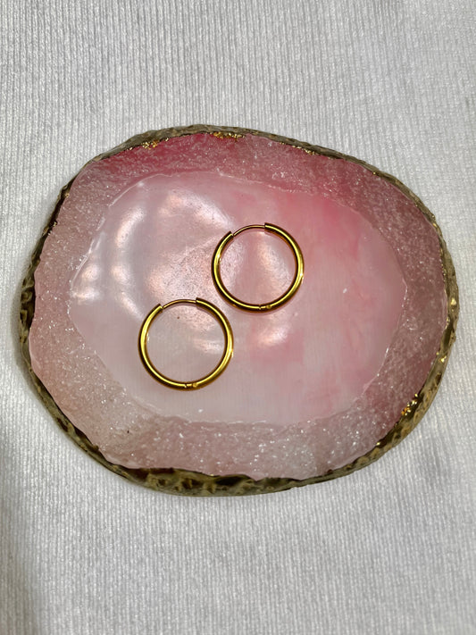 Argollas finas lisas doradas XL