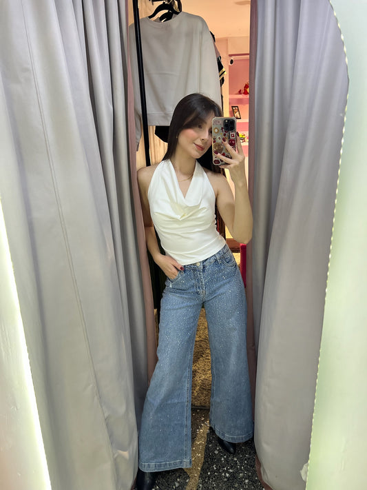 Jean CHIC Royale Palazzo prelavado con brillos abundantes (cd: CHK4808)