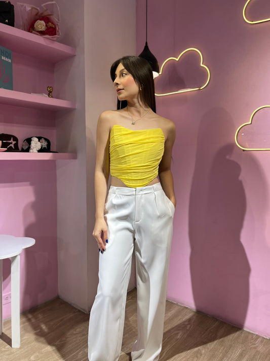 Corset de malla amarillo PARTHEA