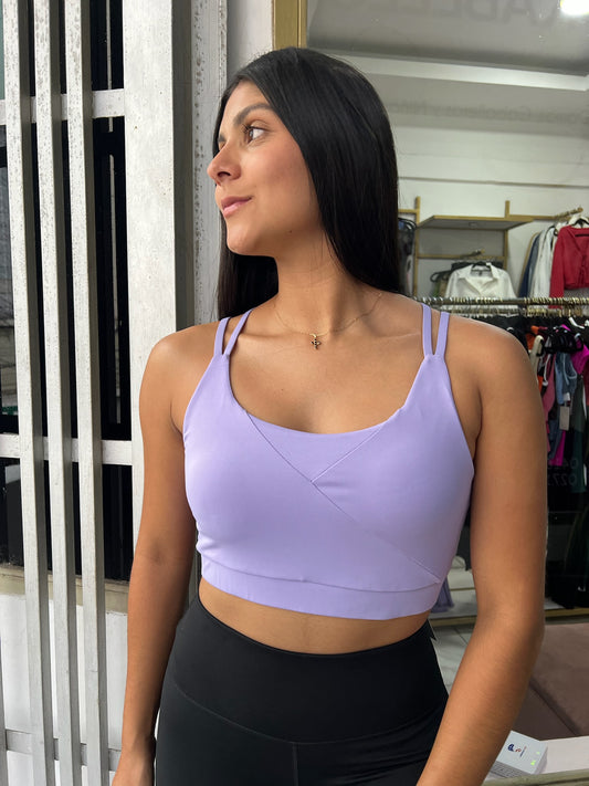 Top deportivo espalda de tirantes lila