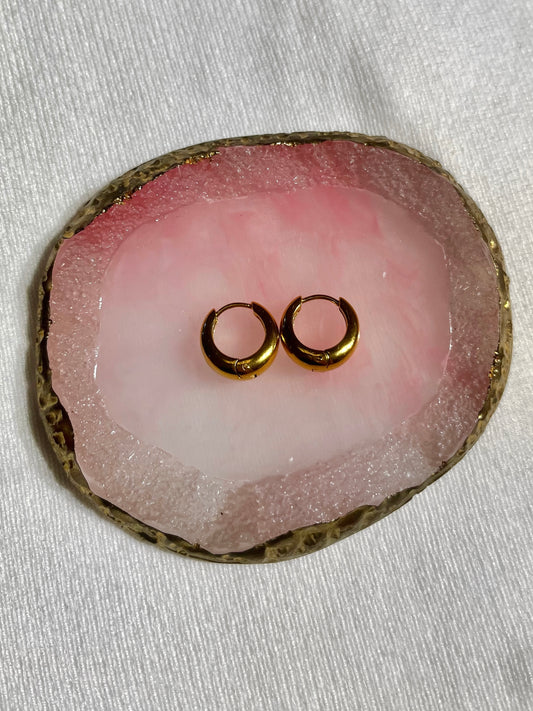 Argollas gruesas doradas pequeñas