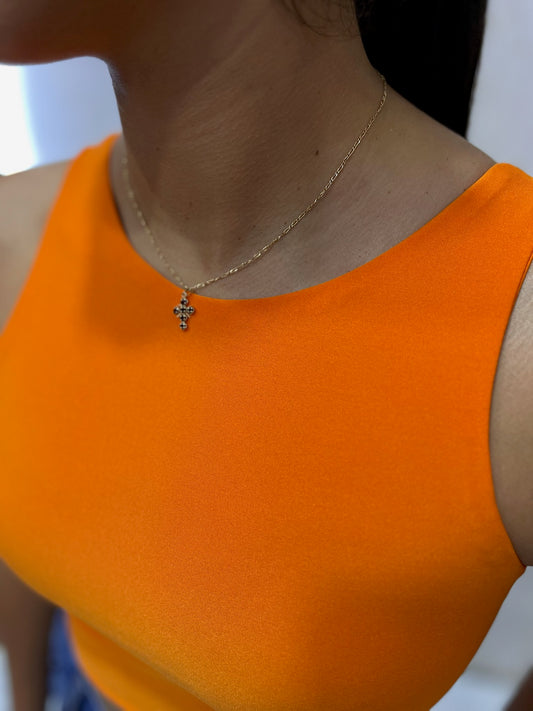 Top halter básico naranja