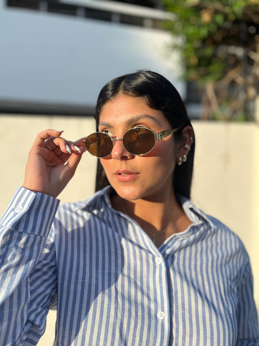 Lentes de sol dorado con marrón  (inspo celine)