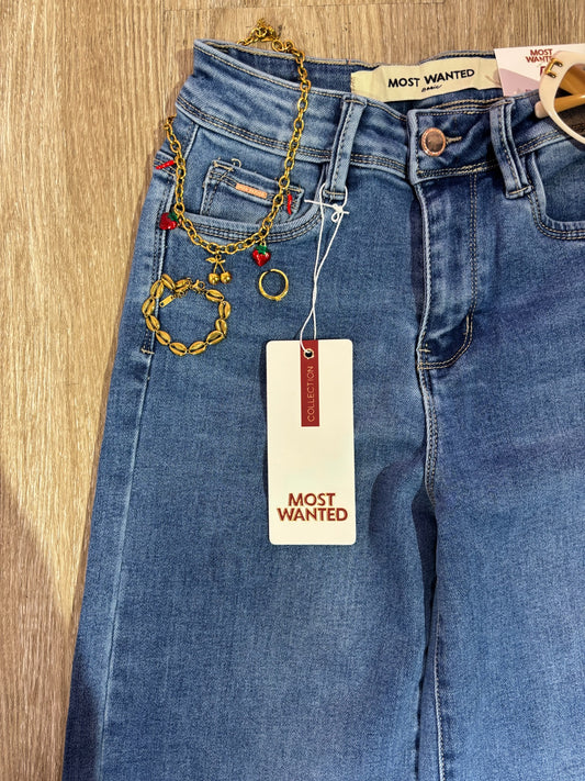 Jean most wanted wide leg tono medio