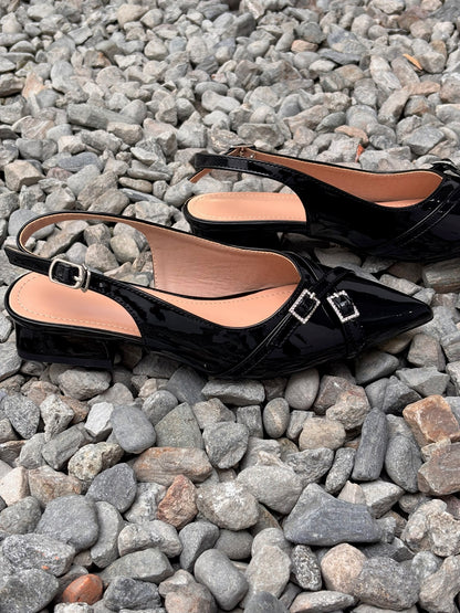 Zapatillas de punta negras patente