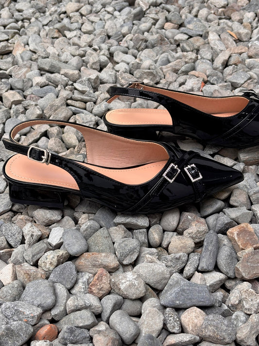 Zapatillas de punta negras patente