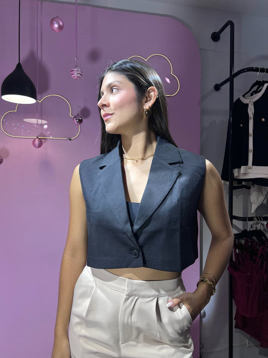 Blazer sin mangas DAZY negro