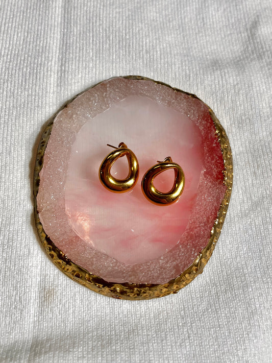 Zarcillos de topitos curveados circulares