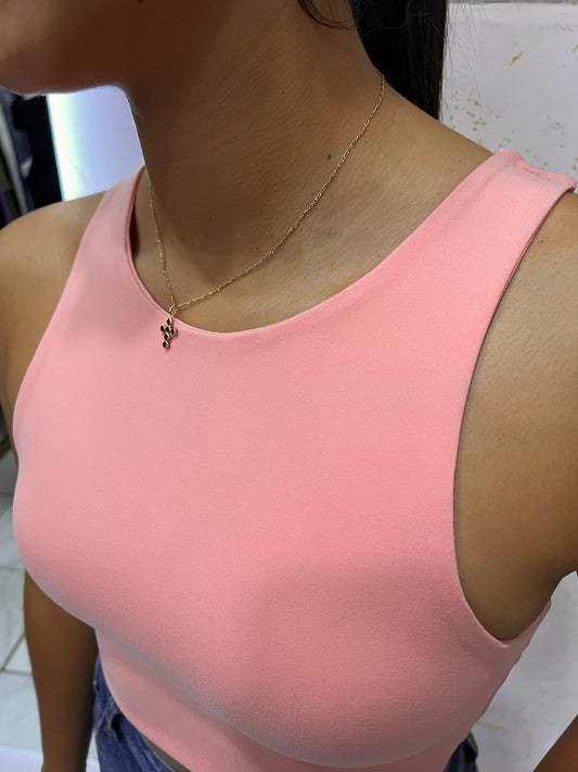 Top halter básico color salmón