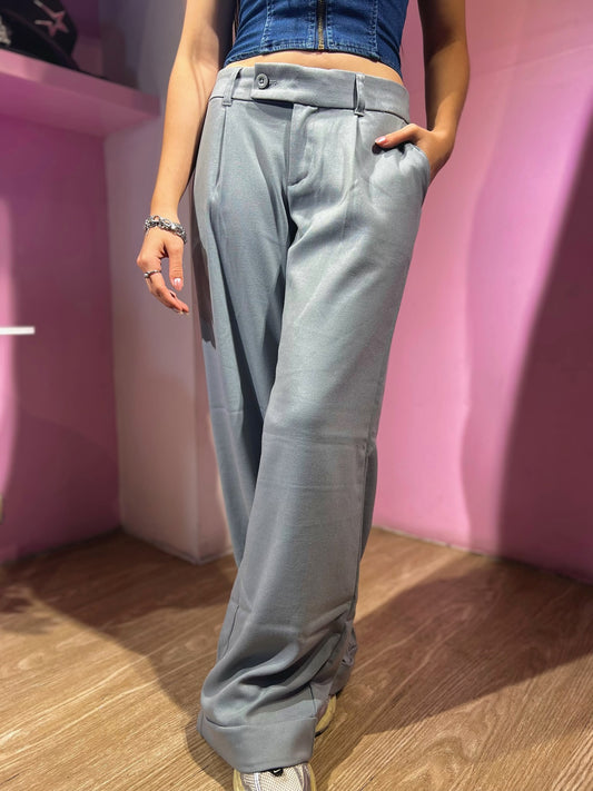 Pantalón de vestir hollister gris corte bajo