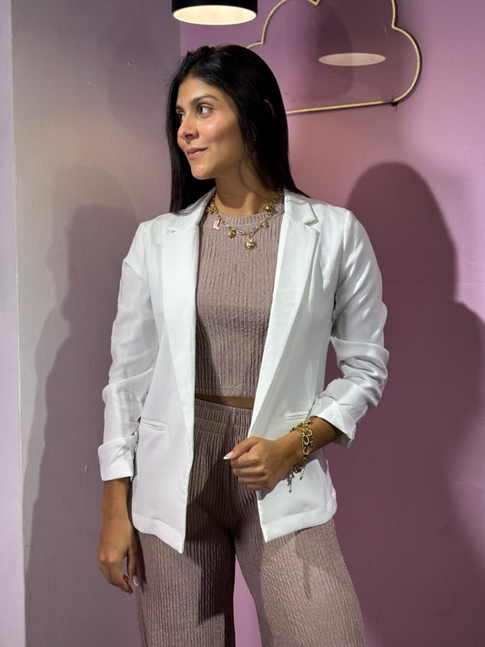 Blazer manga larga blanco LA